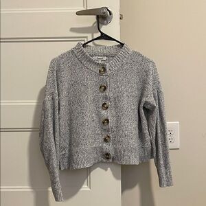 Madewell Gray Button-Up Sweater
